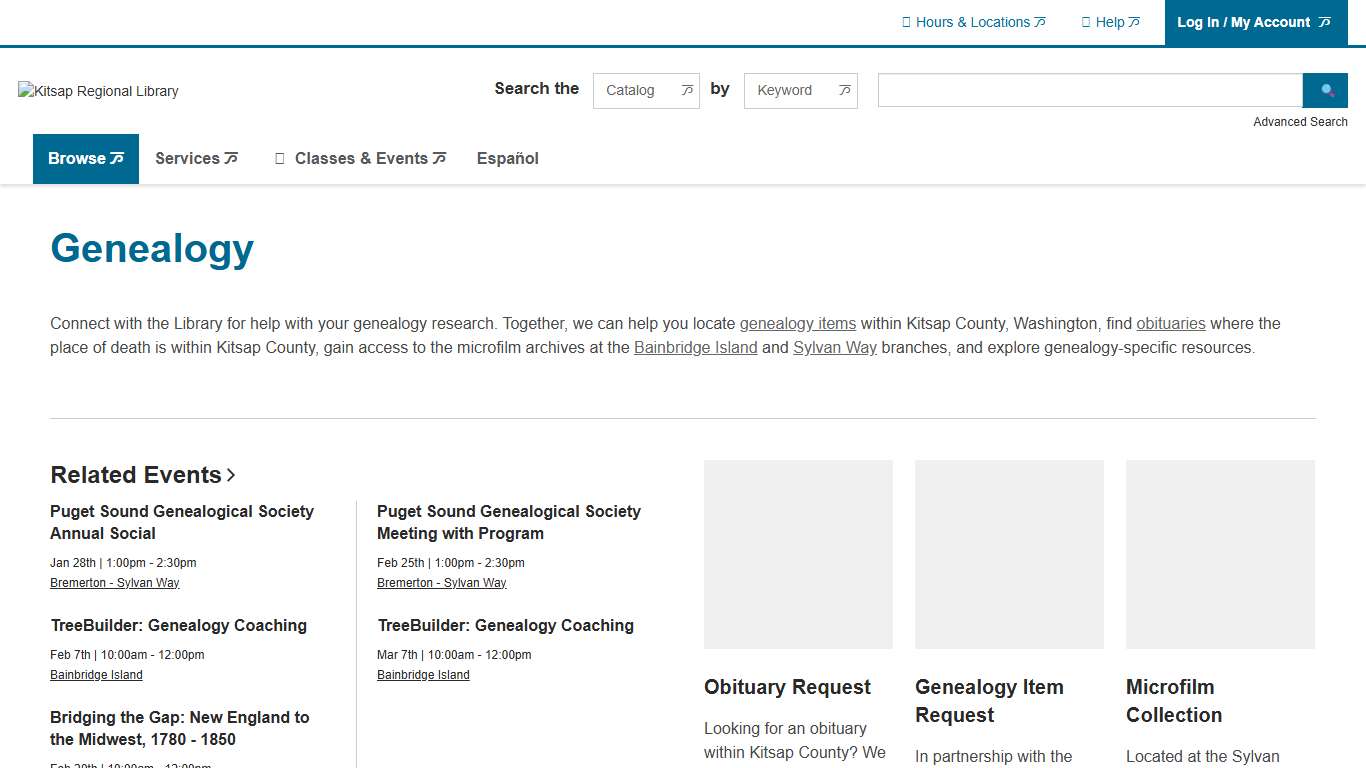 Genealogy Kitsap Regional Library